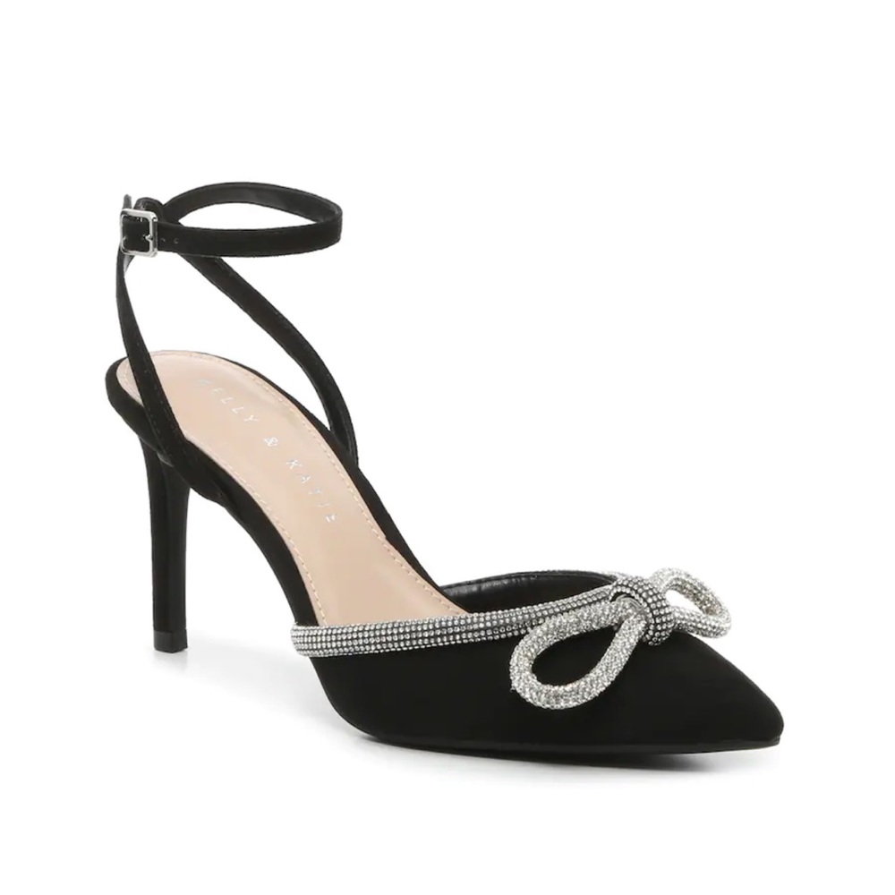 KELLY & KATIE Black Suede Heels Size 9M